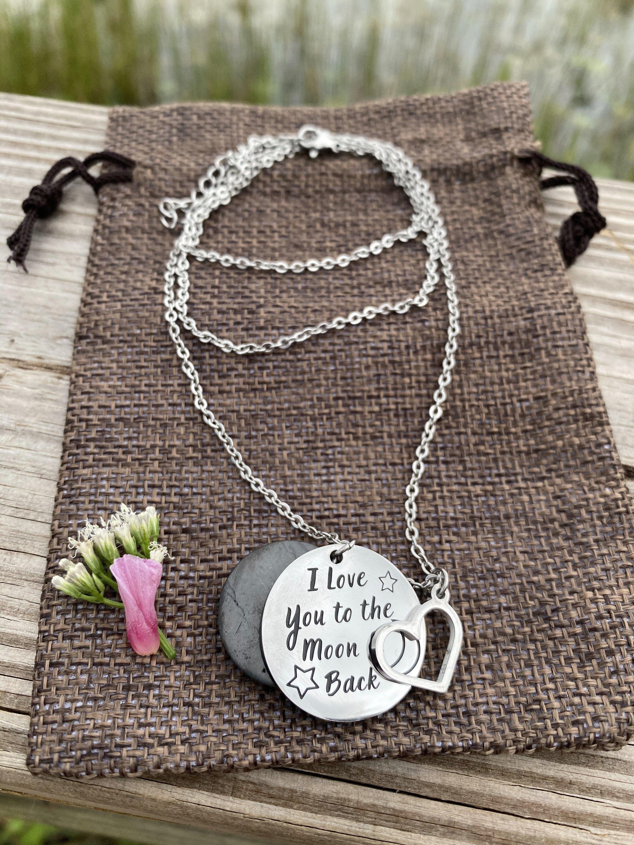 Dog Tag I Love You To The Moon And Back Necklace – Sierra Metal Design